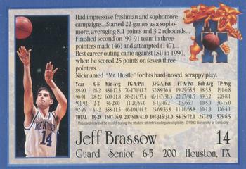 1993-94 Kentucky Wildcats #NNO Jeff Brassow Back
