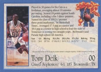 1993-94 Kentucky Wildcats #NNO Tony Delk Back
