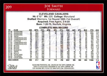 2009-10 Topps #209 Joe Smith Back