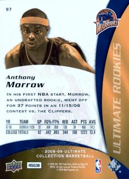 2008-09 Upper Deck Ultimate Collection #97 Anthony Morrow Back