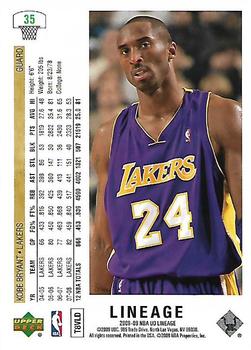 2008-09 Upper Deck Lineage #35 Kobe Bryant Back