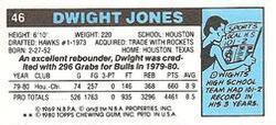 1980-81 Topps - Singles #46 Dwight Jones Back