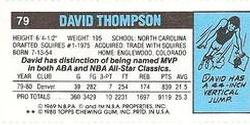 1980-81 Topps - Singles #79 David Thompson Back