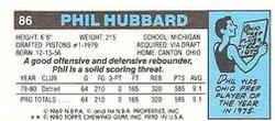 1980-81 Topps - Singles #86 Phil Hubbard Back