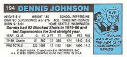 1980-81 Topps - Singles #194 Dennis Johnson Back