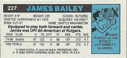 1980-81 Topps - Singles #227 James Bailey Back