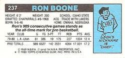 1980-81 Topps - Singles #237 Ron Boone Back