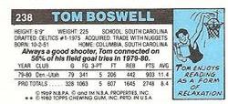 1980-81 Topps - Singles #238 Tom Boswell Back