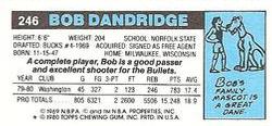 1980-81 Topps - Singles #246 Bob Dandridge Back