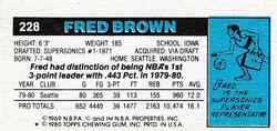 1980-81 Topps - Singles #228 Fred Brown Back