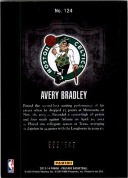 2013-14 Panini Crusade - Crusade Red #124 Avery Bradley Back