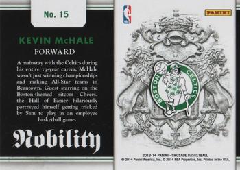 2013-14 Panini Crusade - Nobility Silver #15 Kevin McHale Back