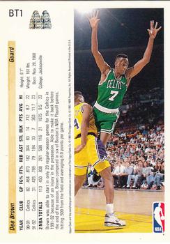 1992-93 Upper Deck McDonald's - Boston Celtics #BT1 Dee Brown Back