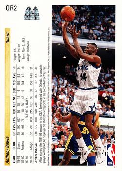 1992-93 Upper Deck McDonald's - Orlando Magic #OR2 Anthony Bowie Back
