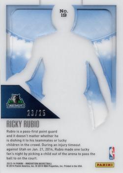 2013-14 Panini Innovation - Blue #19 Ricky Rubio Back