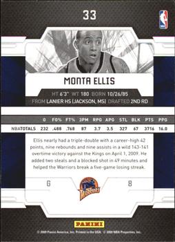 2009-10 Donruss Elite #33 Monta Ellis Back
