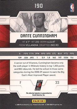 2009-10 Donruss Elite #190 Dante Cunningham Back