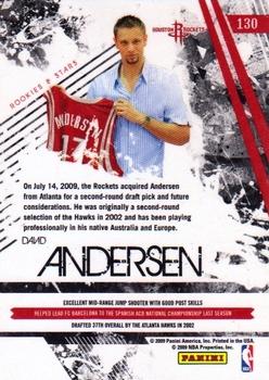 2009-10 Panini Rookies & Stars #130 David Andersen Back