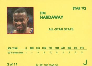1992 Star Tim Hardaway #3 Tim Hardaway Back