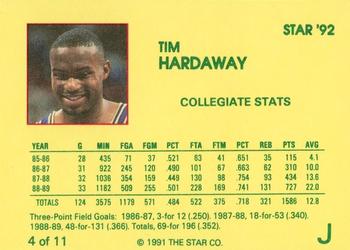 1992 Star Tim Hardaway #4 Tim Hardaway Back