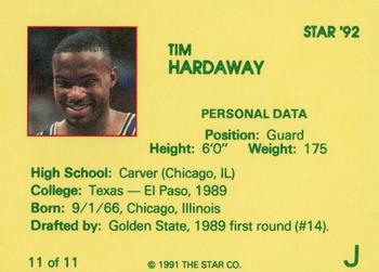 1992 Star Tim Hardaway #11 Tim Hardaway Back