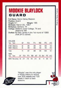 1990-91 Kayo Breyer's New Jersey Nets #1 Mookie Blaylock Back