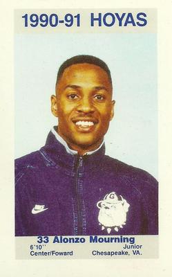 1990-91 Georgetown Hoyas Police #5 Alonzo Mourning Front