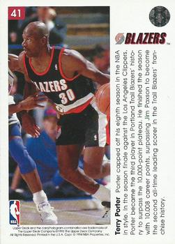 1993-94 Upper Deck Pro View #41 Terry Porter Back