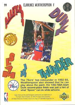 1993-94 Upper Deck Pro View #99 Clarence Weatherspoon Back