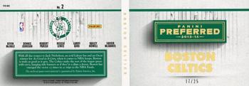 2013-14 Panini Preferred - Celtics Memorabilia Prime #2 Bailey Howell / Kevin McHale / Robert Parish / Dennis Johnson / Larry Bird / Reggie Lewis / Xavier McDaniel Back