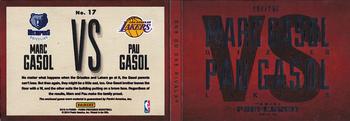 2013-14 Panini Preferred - One on One Rivalry Memorabilia #17 Marc Gasol / Pau Gasol Back
