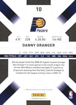2009-10 Panini Threads #10 Danny Granger Back