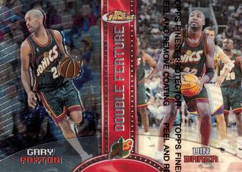 1999-00 Finest - Double Feature Right Refractors #DF10 Gary Payton / Vin Baker Front