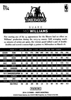 2014-15 Hoops #114 Mo Williams Back