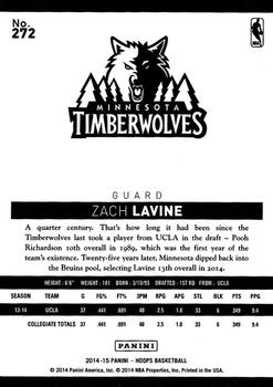 2014-15 Hoops #272 Zach LaVine Back