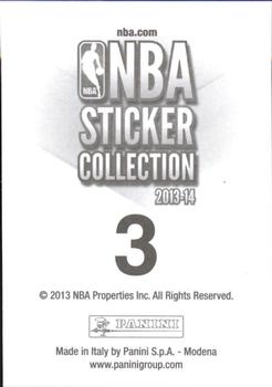 2013-14 Panini Stickers #3 NBA Champions Back