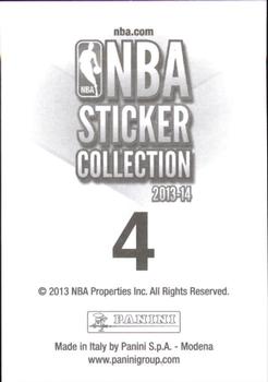 2013-14 Panini Stickers #4 NBA Champions Back