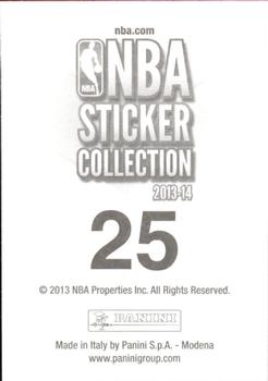 2013-14 Panini Stickers #25 Tyson Chandler Back