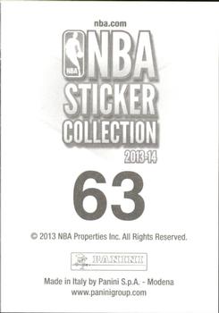 2013-14 Panini Stickers #63 Derrick Rose Back