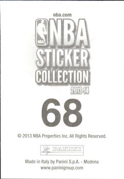 2013-14 Panini Stickers #68 Tyler Zeller Back