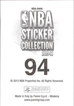 2013-14 Panini Stickers #94 Roy Hibbert Back