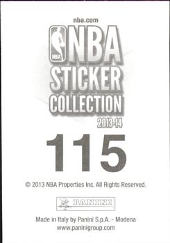 2013-14 Panini Stickers #115 Bismack Biyombo Back