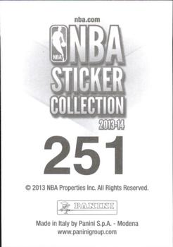 2013-14 Panini Stickers #251 Brandon Rush Back