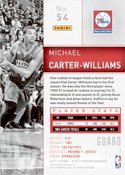 2014-15 Panini Totally Certified #54 Michael Carter-Williams Back