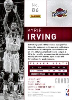2014-15 Panini Totally Certified #86 Kyrie Irving Back