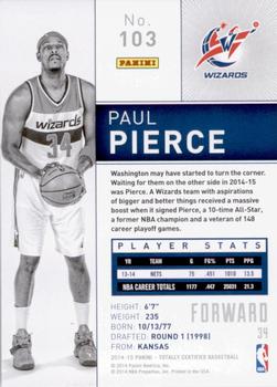 2014-15 Panini Totally Certified #103 Paul Pierce Back