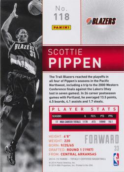 2014-15 Panini Totally Certified #118 Scottie Pippen Back