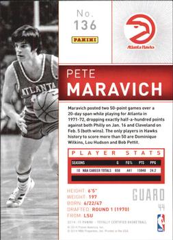 2014-15 Panini Totally Certified #136 Pete Maravich Back