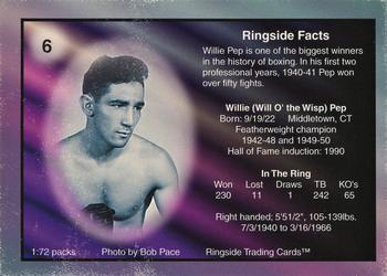 1996 Ringside - Spotlights In The Ring Silver #6 Willie Pep Back