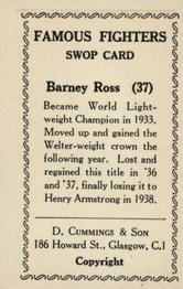 1947 D. Cummings & Son Famous Fighters #37 Barney Ross Back